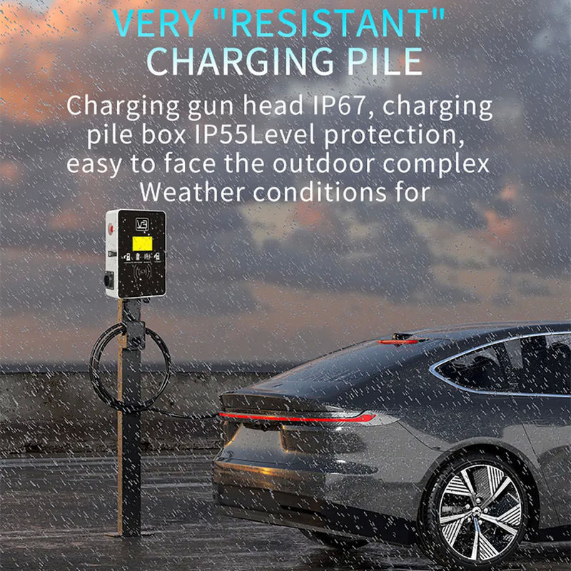 380v 急速充電 3 段階 壁に装着された携帯型 2 型 EV 充電器