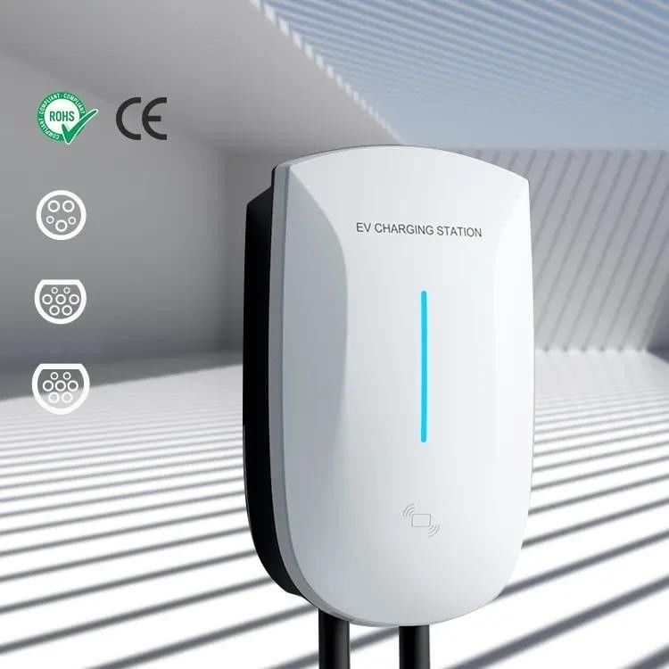 レベル2 7kw 11kw 22kwの充満ポイント	速い壁に取り付けられたEVの充電ステーションLEDの表示器
