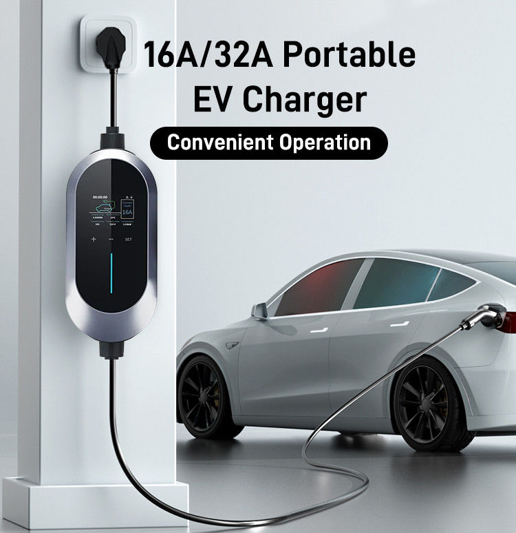 SAE J1772のタイプ1 7kw EUの単一銃の携帯用電気自動車の充電器