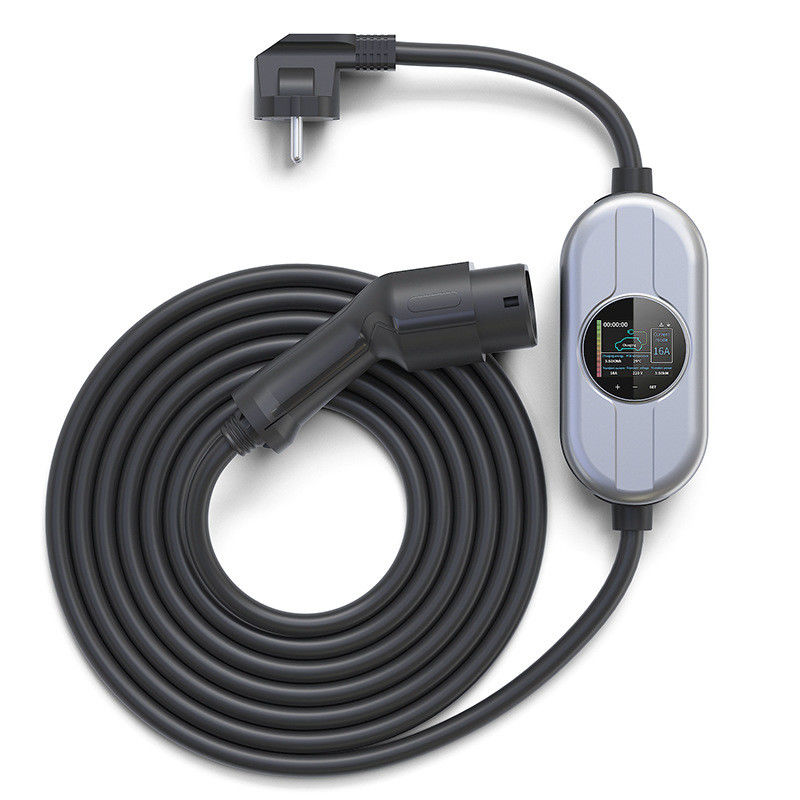 16A 32A 2.5 インチ LCDスクリーン ポータブルEV充電ステーションEV充電器タイプ1 FCC