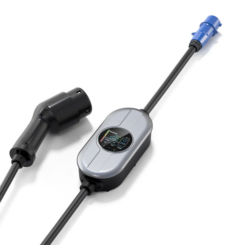 2型 IEC 調整電流パイロットランプ OLCD 携帯式 AC EV 充電器 防水