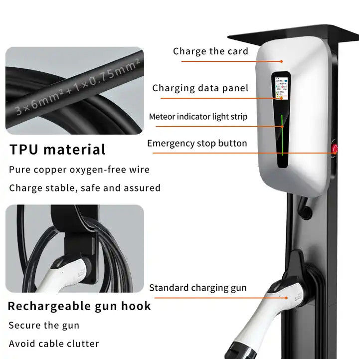タイプ1とタイプ2 RFID LCDスクリーン 壁式 EV 充電器 すべてのEV 車用